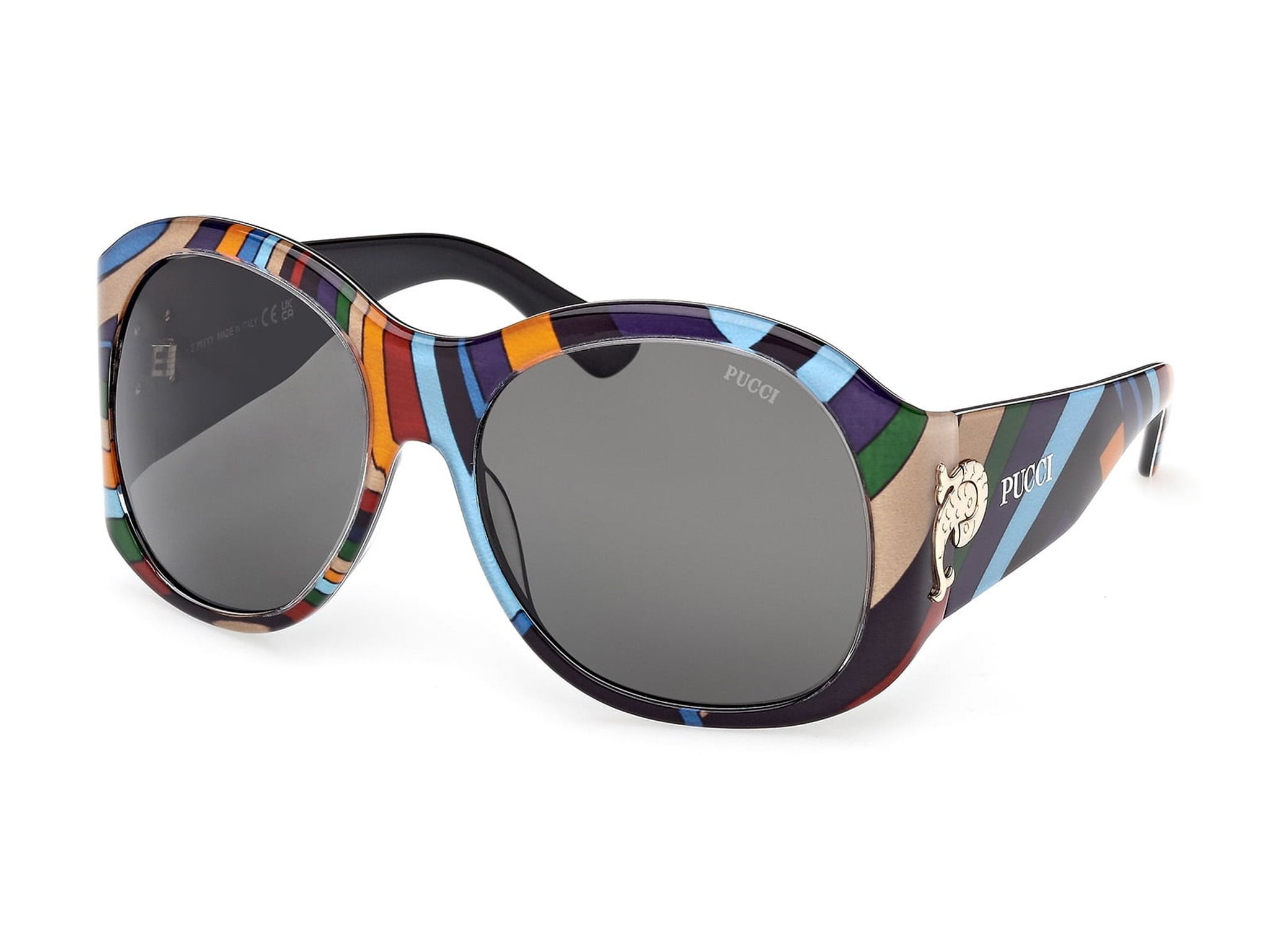 サングラス PUCCI SS25 Pucci Eyewear Acetate Sunglasses (EP0233 56N) Pucci sunglasses EP0233 WOMAN 59/17/125 99A animal/monocolor