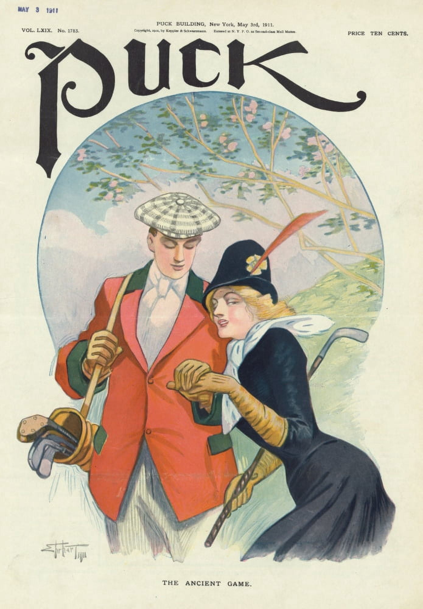 Puck 1911 The Ancient Game Canvas Art - Samuel D Ehrhart (24 x 36)