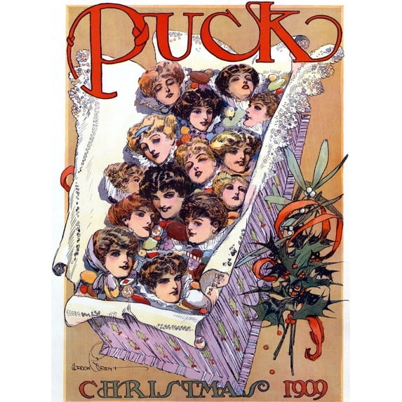 Puck Christmas 1909 Poster Print by Gordon Grant