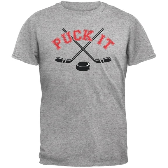 Puck It Heather Grey Adult T-Shirt - 2X-Large