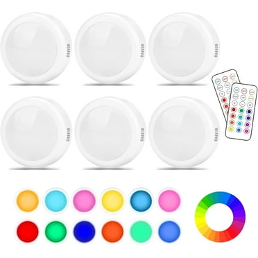 Puck Lights, Cadrim 13 Colors Changeable LED Puck lightings Battery Powered Dimmable Under Cabinet L