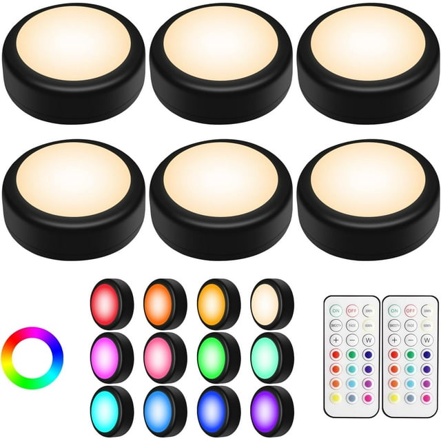 Puck Lights with Remote Control, LED Under Lights Wireless, LED