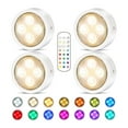 thumbnail image 1 of Puck Lights with Remote Control, Battery Operated Wireless Under Cabinet Lighting, RGBCW Stick On Tap Lights for Kitchen, Shelf, 1 of 7
