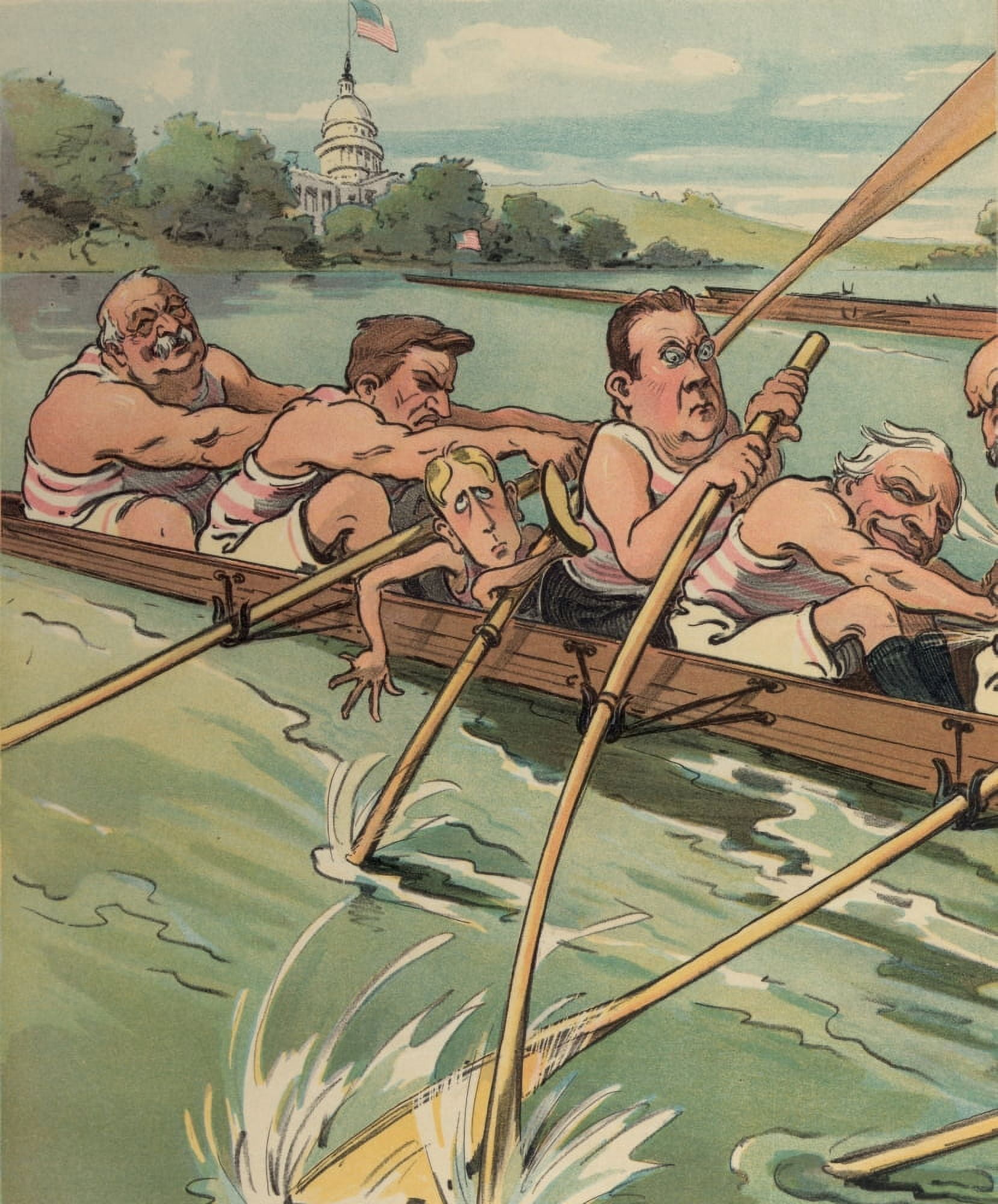 Puck Magazine 1904 A tight race ahead 1 Canvas Art - Udo Keppler (18 x 24)