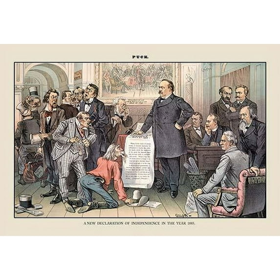 Puck Magazine: A New Declaration of Independence-Fine Art Canvas Print (20" x 30")
