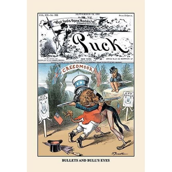 Puck Magazine: Bullets and Bull's Eyes-Fine Art Canvas Print (20" x 30")