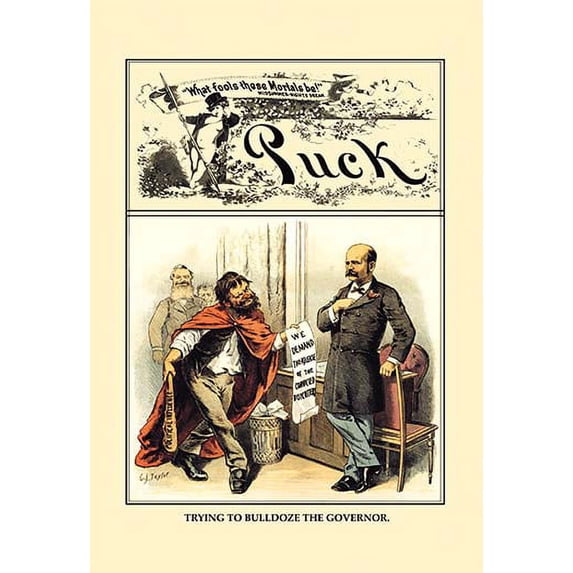 Puck Magazine: Trying to Bulldoze the Governor Fine art canvas print (20" x 30")