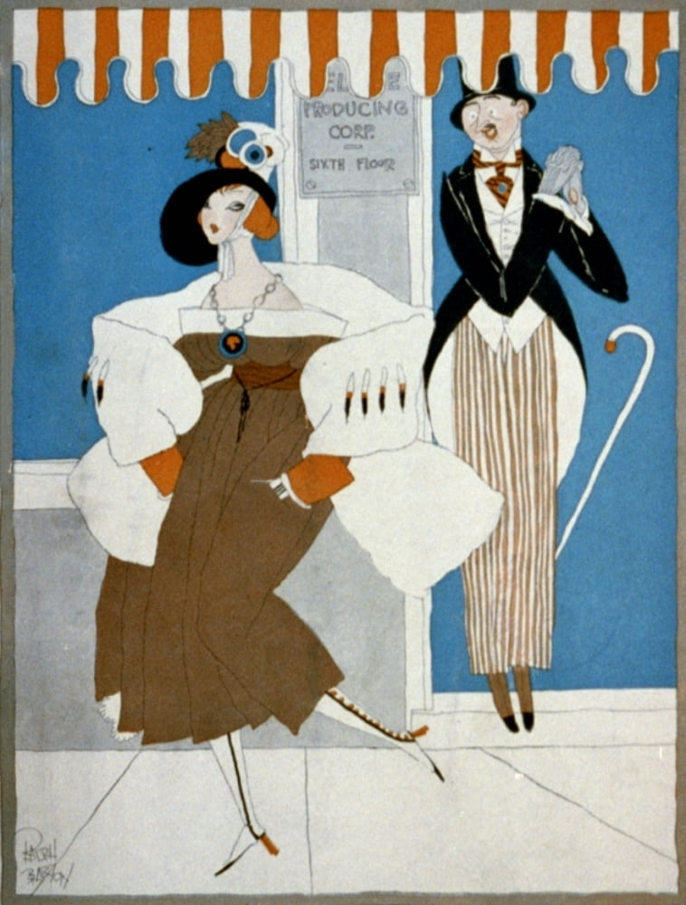 Puck October 1916 Magazine Cover Canvas Art - Ralph Barton (24 x 36)