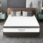 Pucloce Queen Mattress 10 inch, Memory Foam & Innerspring Queen Size Mattress in a Box for Pressure Relief, Black