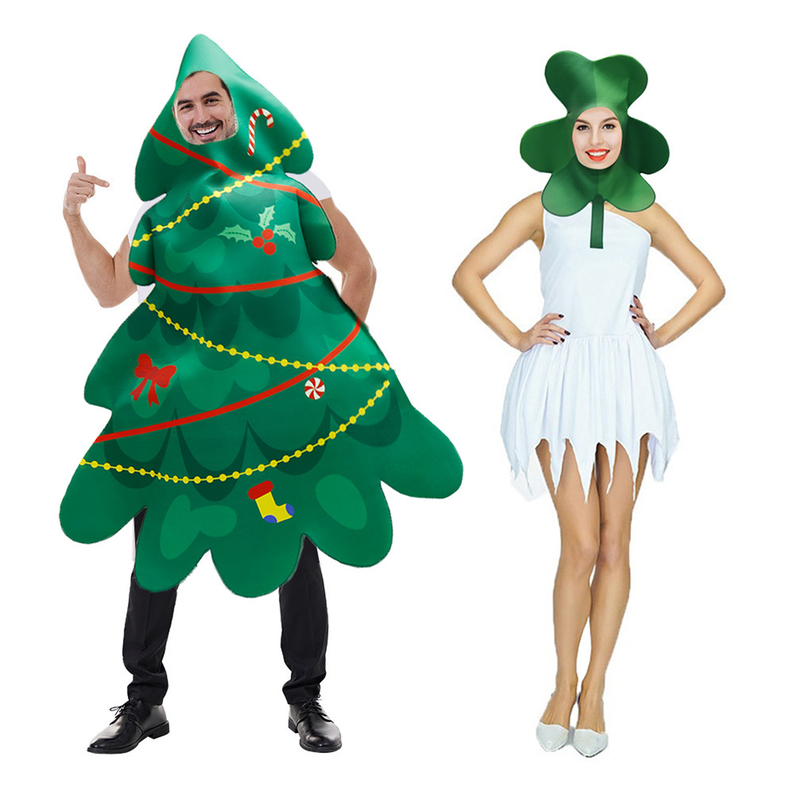 Pudcoco Adults Christmas Costumes Funny Christmas Tree Outfit for