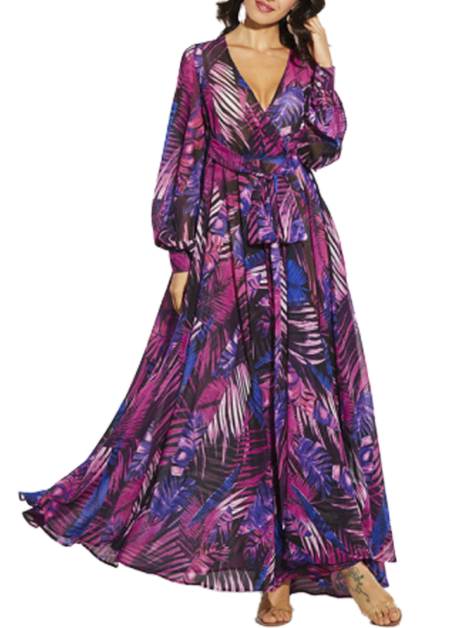 Maxi summer dress long sleeve hotsell