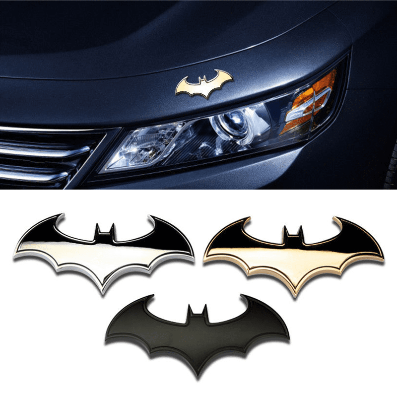 Pudcoco Fashion 3D Metal bat auto logo car sticker metal batman badge emblem tail decal Walmart
