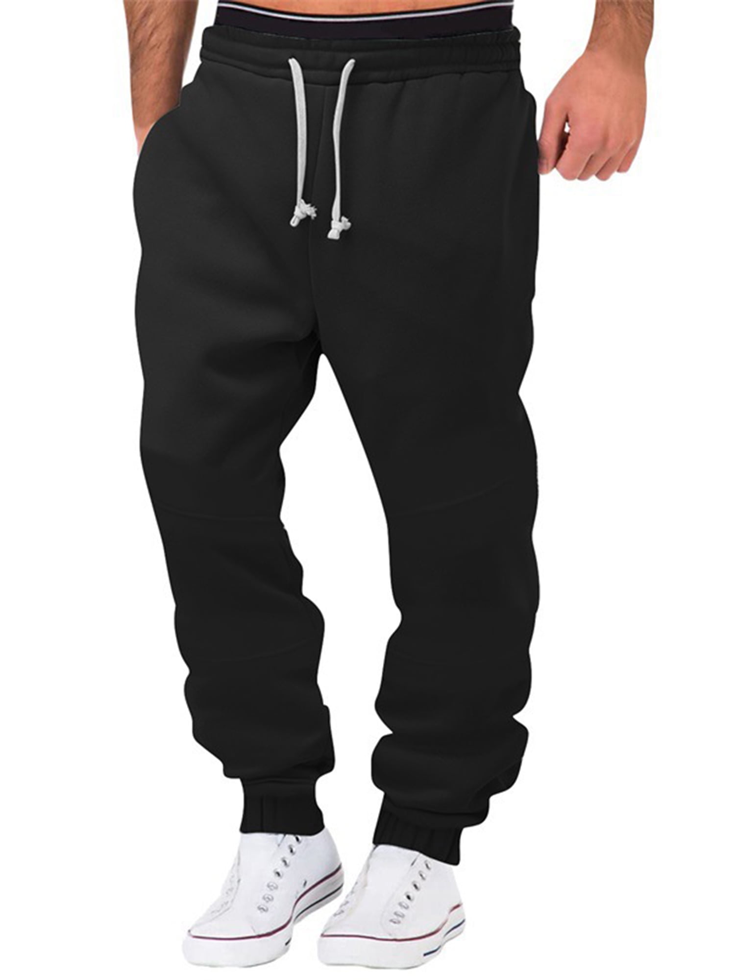 Pudcoco Joggers for Men Regular Big and Tall Fleece Mens Sweatpants