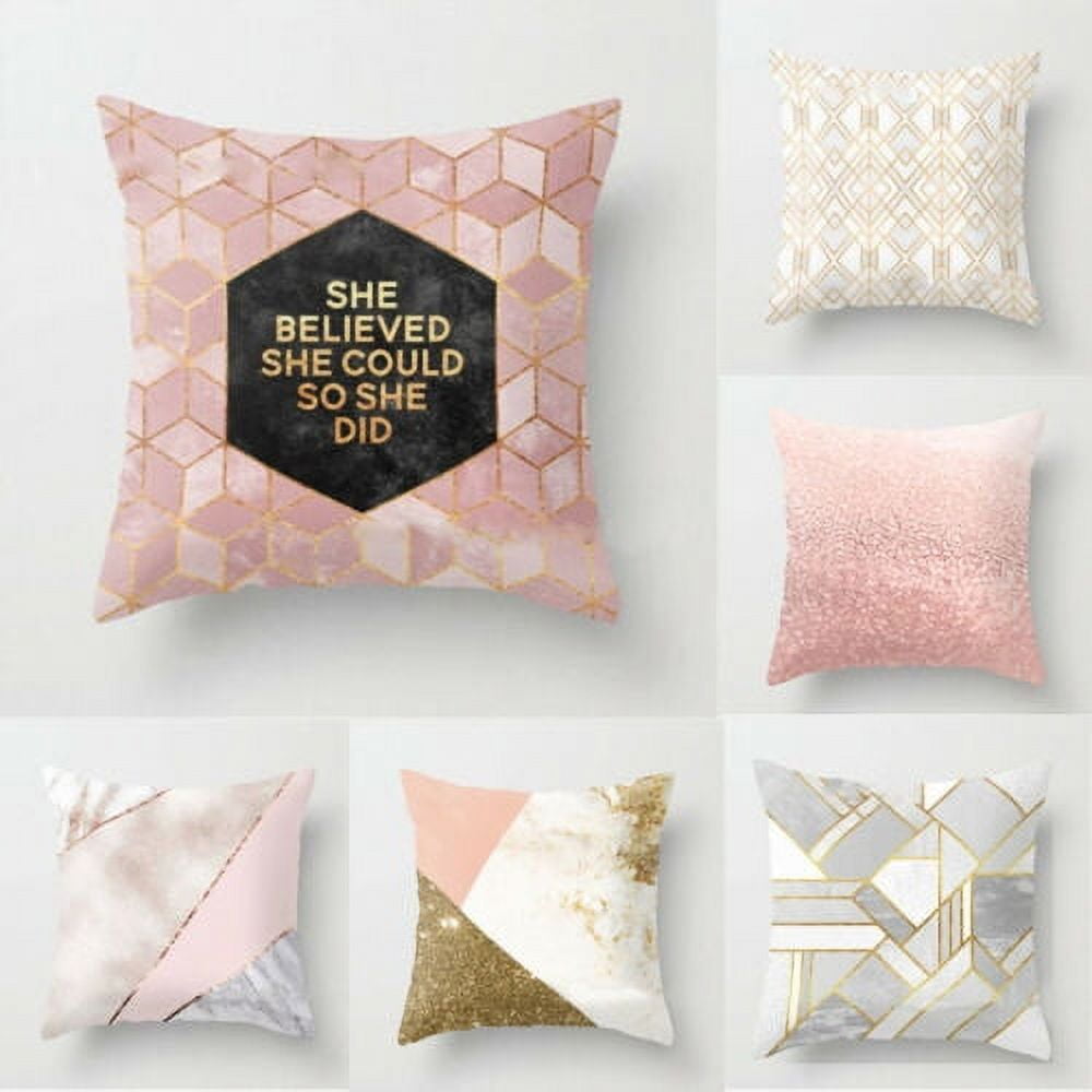 Geometric cushions deals rose gold