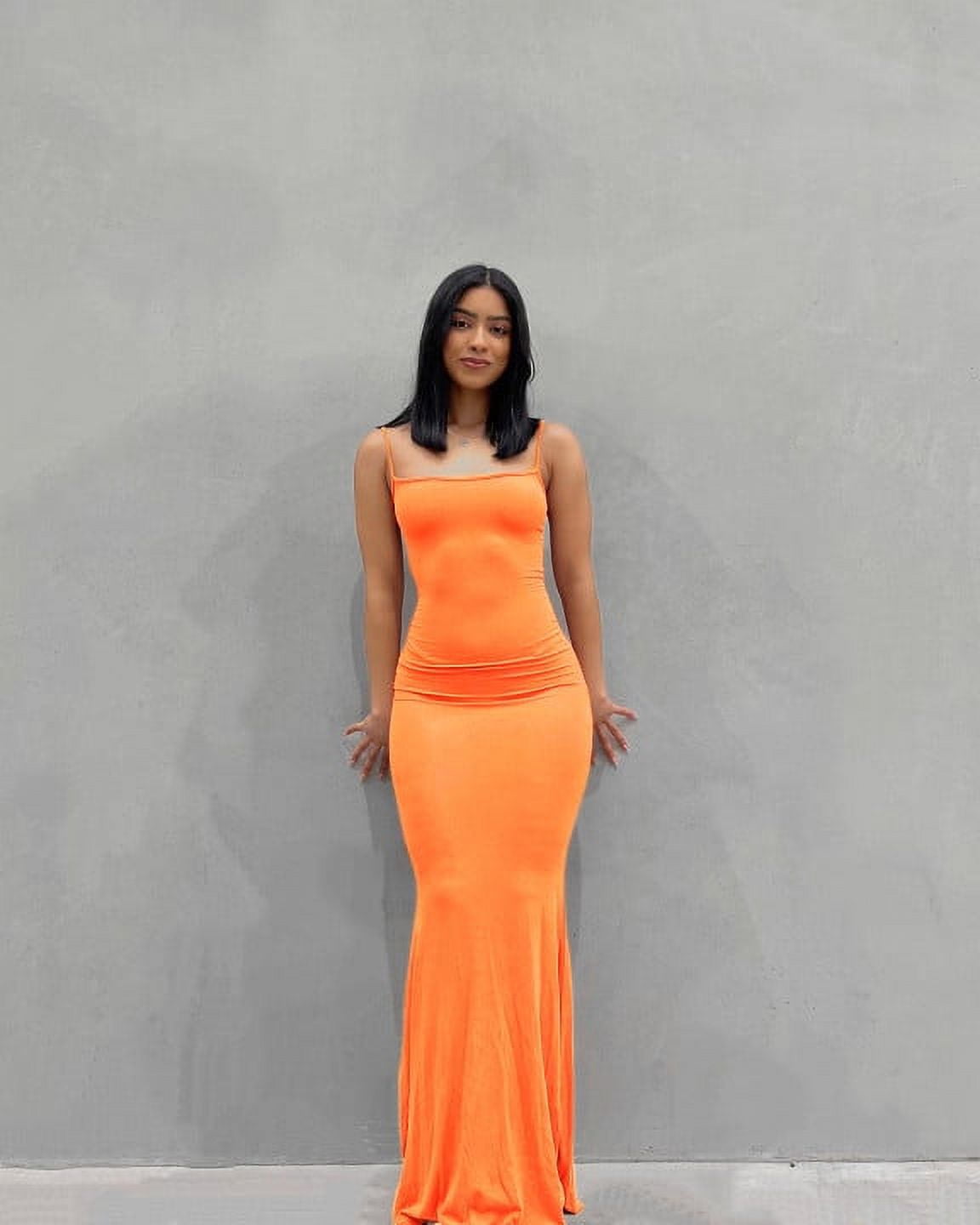 Pudcoco Women Fish Tail Dress Solid Color Spaghetti Strap One piece Walmart