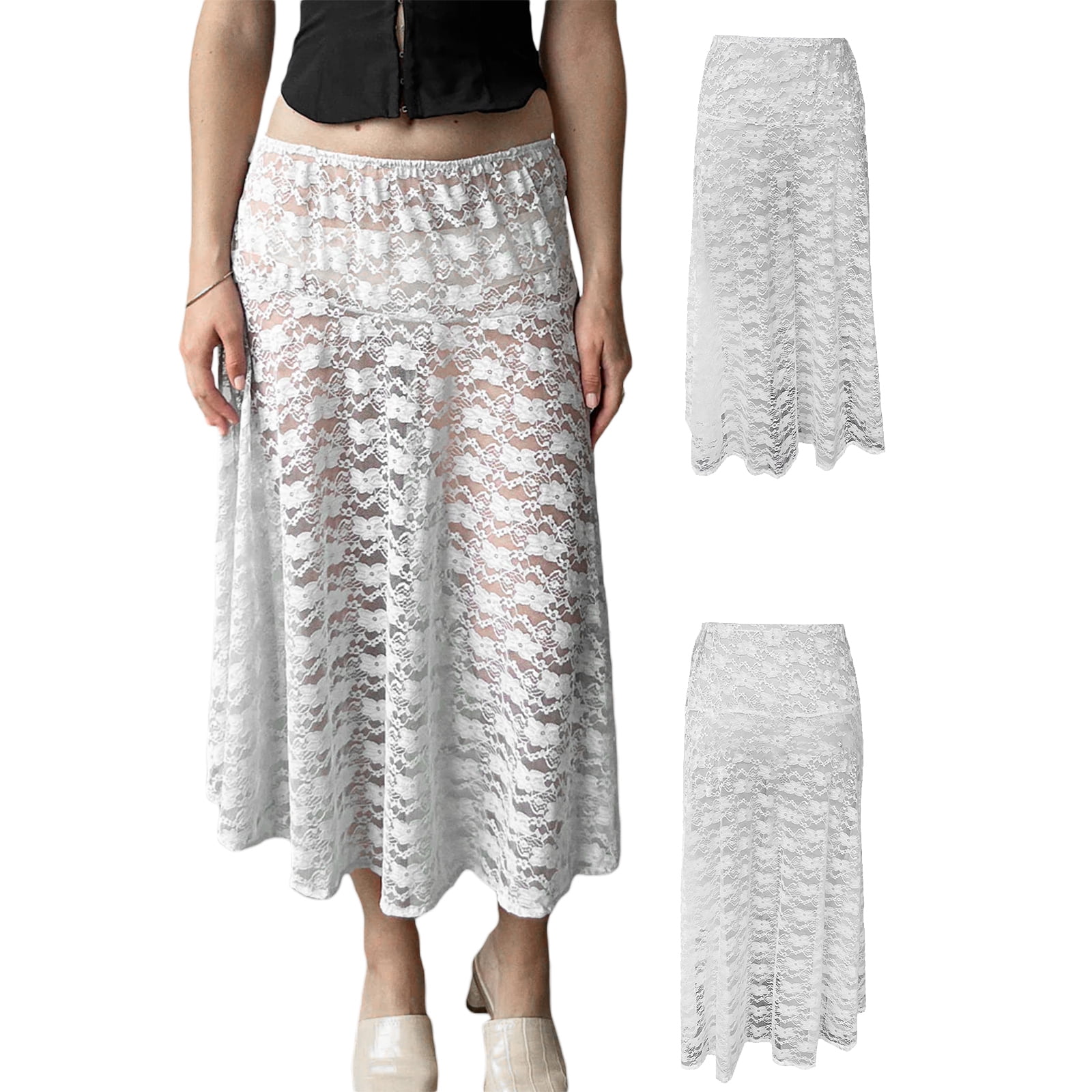 Flowy maxi skirt lace best sale