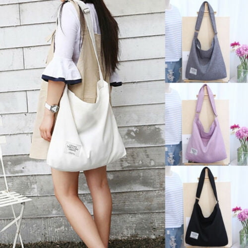 Pudcoco Women Large Canvas Shoulder Bag Handbag Cross Body Shopping Satchel Hobo Tote