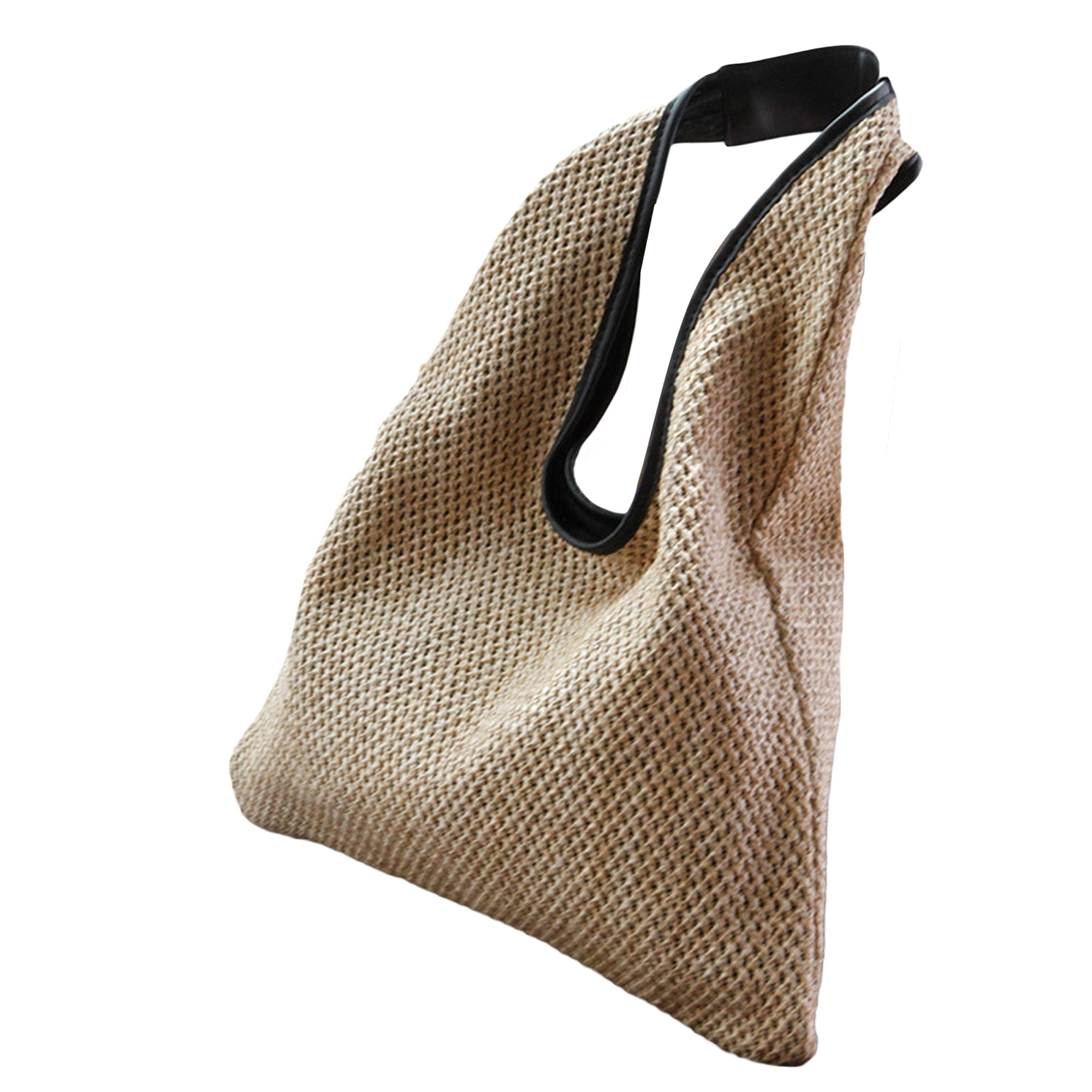 Pudcoco Women Large Straw Shoulder Bag Boho Handwoven Tote Purse Beach