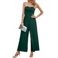 thumbnail image 1 of Pudcoco Women Summer Jumpsuits Strapless Backless Wide-Leg Pants Long Rompers Ruched Playsuits, 1 of 5