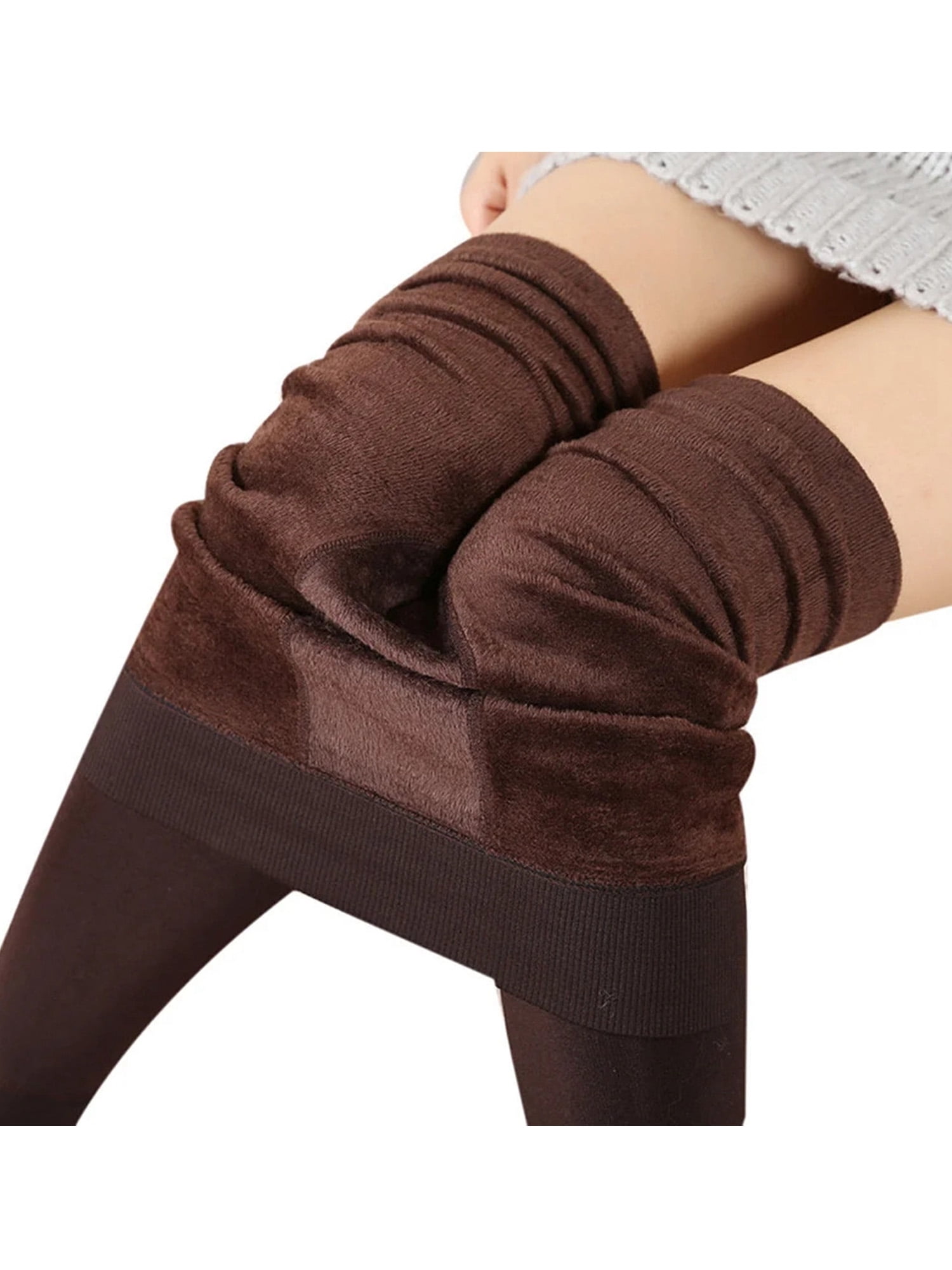 Women's Striped Leggings Chocolate Bolf 020A CZEKOLADOWY