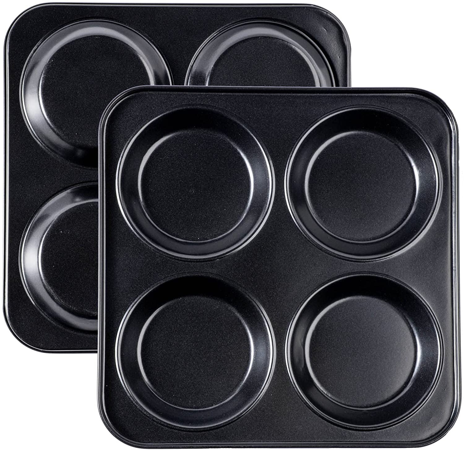 Pudding Pan, 4 Inch Muffin Top Pans 2 Pack Nonstick Hamburger Whoopie