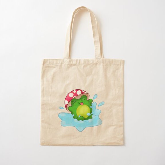 Puddle Frog Canvas Tote Bags, Reusable Shopping Bag