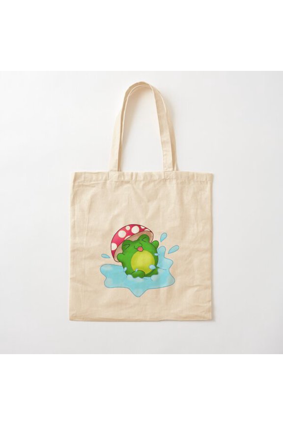 Puddle Frog Canvas Tote Bags, Reusable Shopping Bag