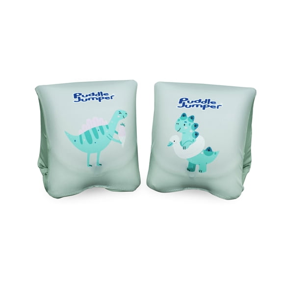 Puddle Jumper AquaStar Fabric Inflatable Armband Floaties, Dinosaur, Up to 66 lbs