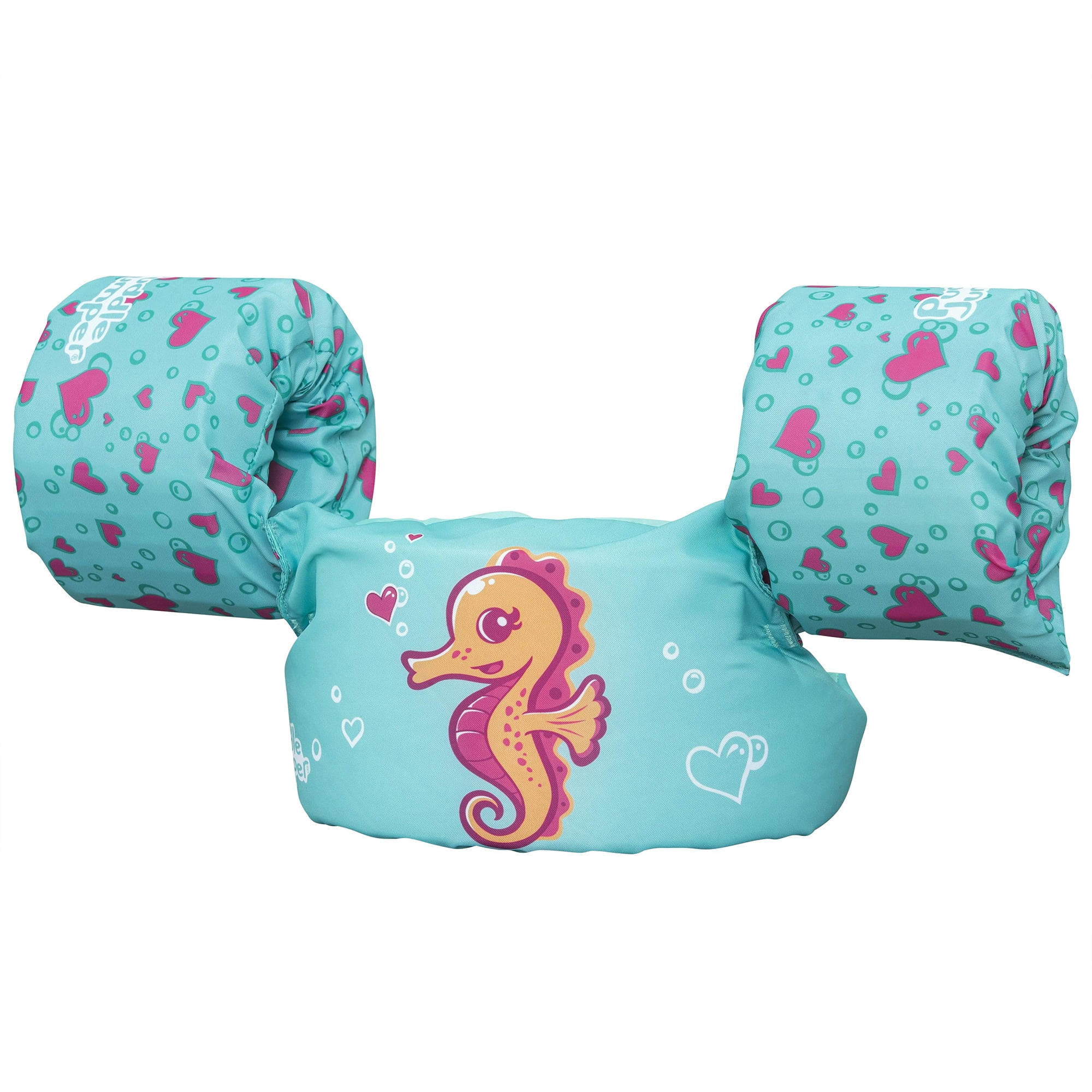 Puddle Jumper: Fabric Life Vest With Armbands - Seahorse - Float Jacket, Swim & Water Accessory, Adjustable Back Buckle, 33-55lb Cap, Toddlers-Kids 2+