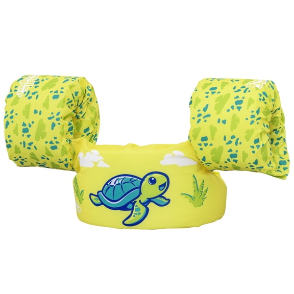 Puddle Jumper: Fabric Life Vest With Armbands - Turtle - Float Jacket, Swim & Water Accessory, Adjustable Back Buckle, 33-55lb Cap, Toddlers & Kids 2+
