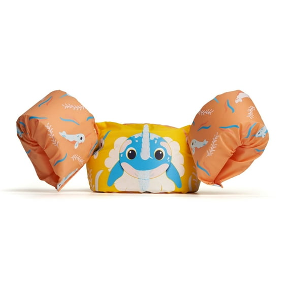 Puddle Jumper Color Changing Ink Kid's Narwhal Vest, Orange and Blue