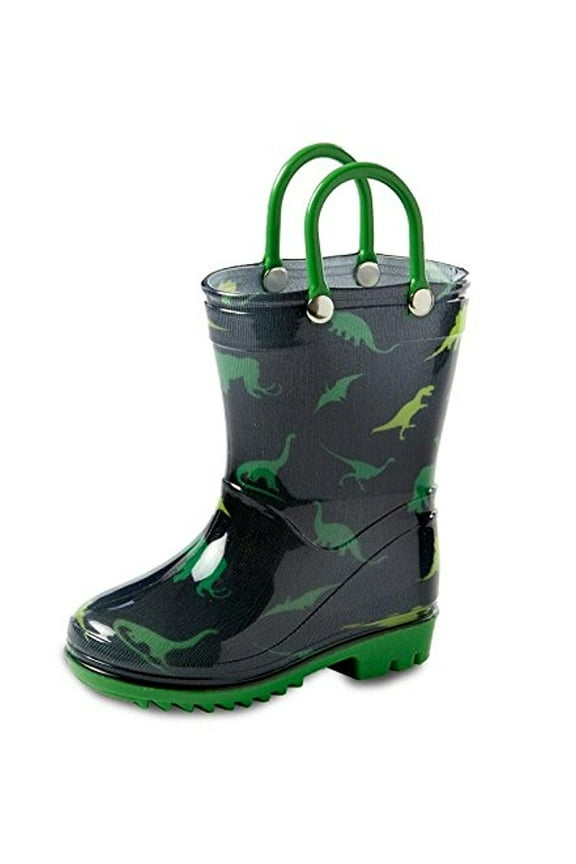 Children's Boys' Dinosaurs Printed Waterproof Easy-On Rubber Rain Boots (Toddler/Little Kids)