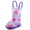 thumbnail image 1 of Puddle Play Children's Girls' Flower shapes Printed Waterproof Easy-On Rubber Rain Boots (Toddler/Little Kids), 1 of 5