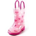 thumbnail image 1 of Puddle Play Children's Girls' Hearts Shapes Printed Waterproof Easy-On Rubber Rain Boots (Toddler/Little Kids), 1 of 5