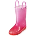 thumbnail image 1 of Puddle Play Kids PVC Glitter Rain Boots - Easy On Handles - For Girls and Boys, Lightweight, Sparkly, Toddler 6 (Pink/Red), 1 of 7