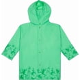thumbnail image 1 of Puddle Play Kids Waterproof Rain Slicker Jacket with Hood – PVC Raincoat, Snap Closure, Lightweight – Green – Size 6–7 Years, 1 of 7