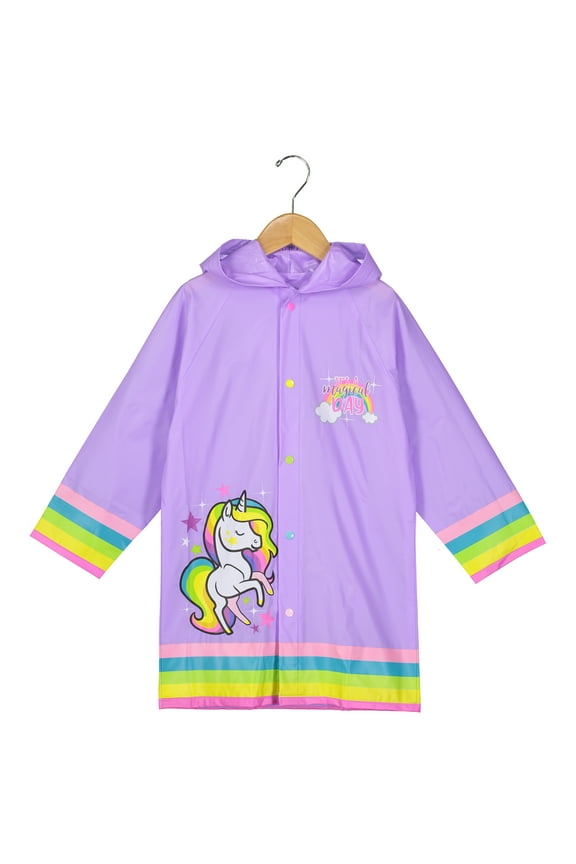 Little Boys and girls Hooded Rain Slicker Unicorn, Frog Design Size 2-3