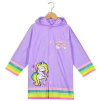 Puddle Play Little Boys and girls Hooded Rain Slicker Unicorn, Frog Design Size 2-3