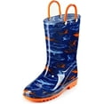 thumbnail image 1 of Puddle Play Waterproof Black And Green Dinosaurs PVC Rain Boots Easy-On Handles - Size 13 Little Kid, 1 of 6