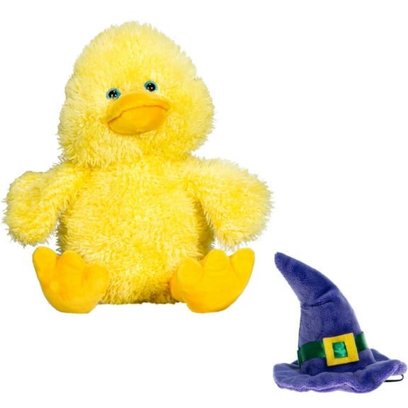 Puddles the Duck 8 Inch with Purple Witch Hat Spooky Cute Plush Toy for Halloween, Make your own toy Perfect for Halloween Decor, Trick-or-Treat Gifts, & Festive Fun