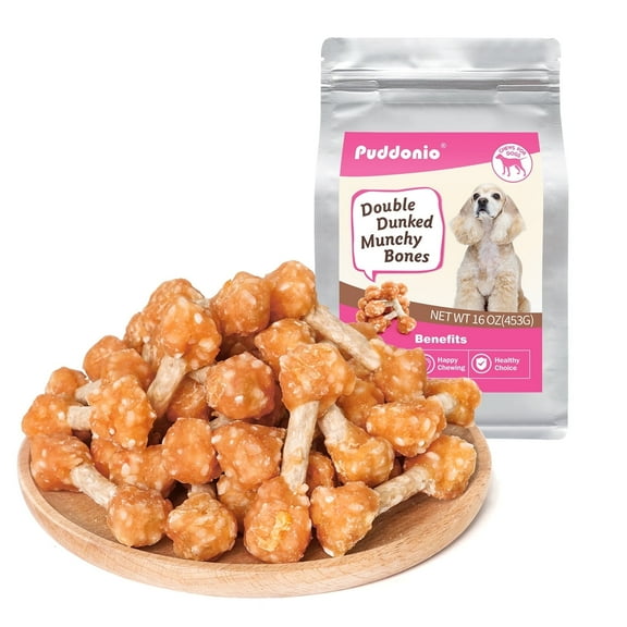 Puddonio Chicken, Rice with Rawhide Dumbbell Dog Treats, 16 oz