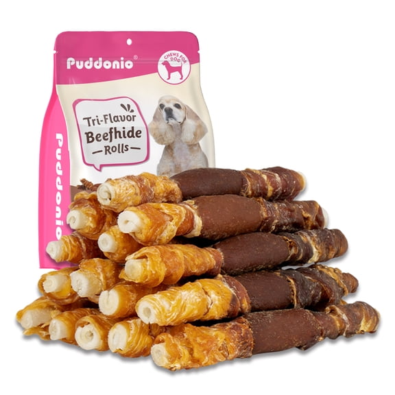 Puddonio Chicken, Duck & Liver with Rawhide Dog Treats, , 10.58oz, 5 Inch