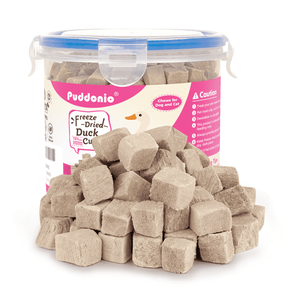 Puddonio Duck Freeze Dried Cats and Dogs Treats, 6 oz