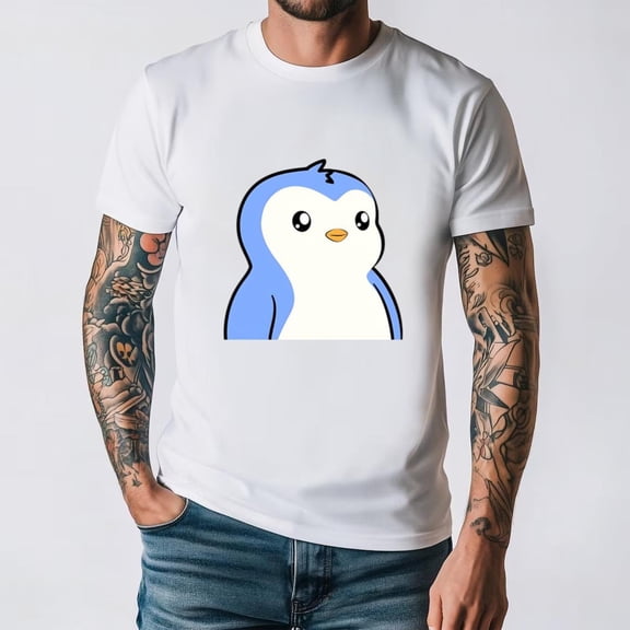 Pudgy Penguins Logo Cute Fun Classic Crypto NFT Internet Culture Unisex T-Shirt, for men & women, up to size 5XL.