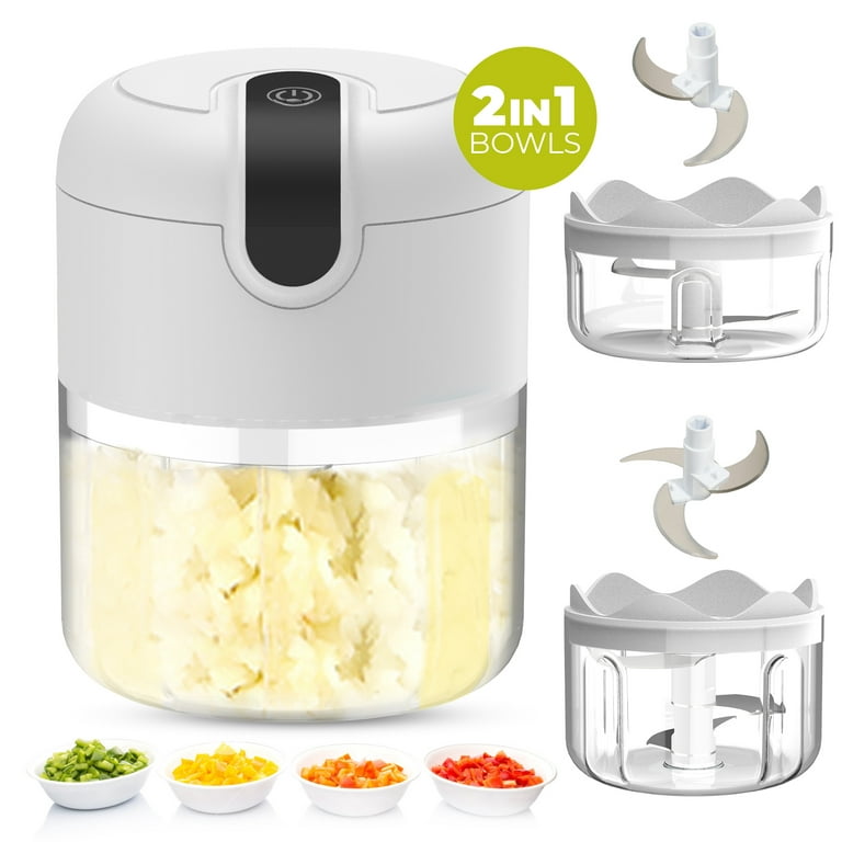 Rechargeable Portable and Cordless Mini Food Processor 250ML with Stainless  Steel Blade, Electric Garlic Chopper Vegetable Chopper Blender for Nuts