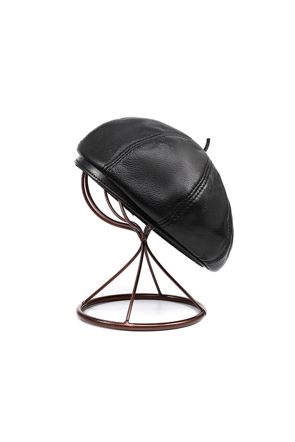 Pudi Women Genuine Leather Beret Cap Hat 2021 Brand New Men Real Sheep Leather Newsboy Berets Caps Hats HL931 ,Soft Feel