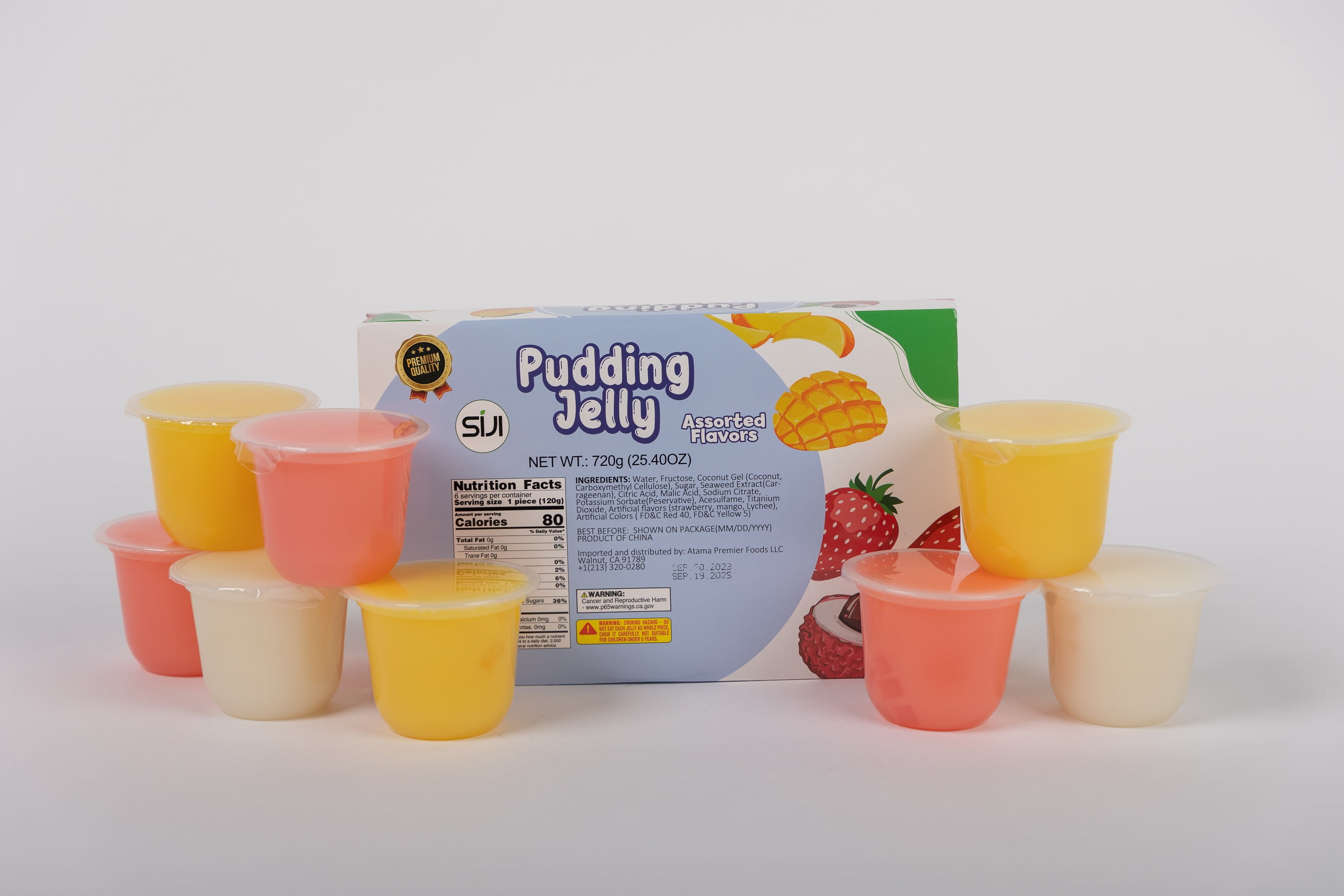 Puding Assorted Jelly 6 Cup x 3.5oz Delight Snack by Siji