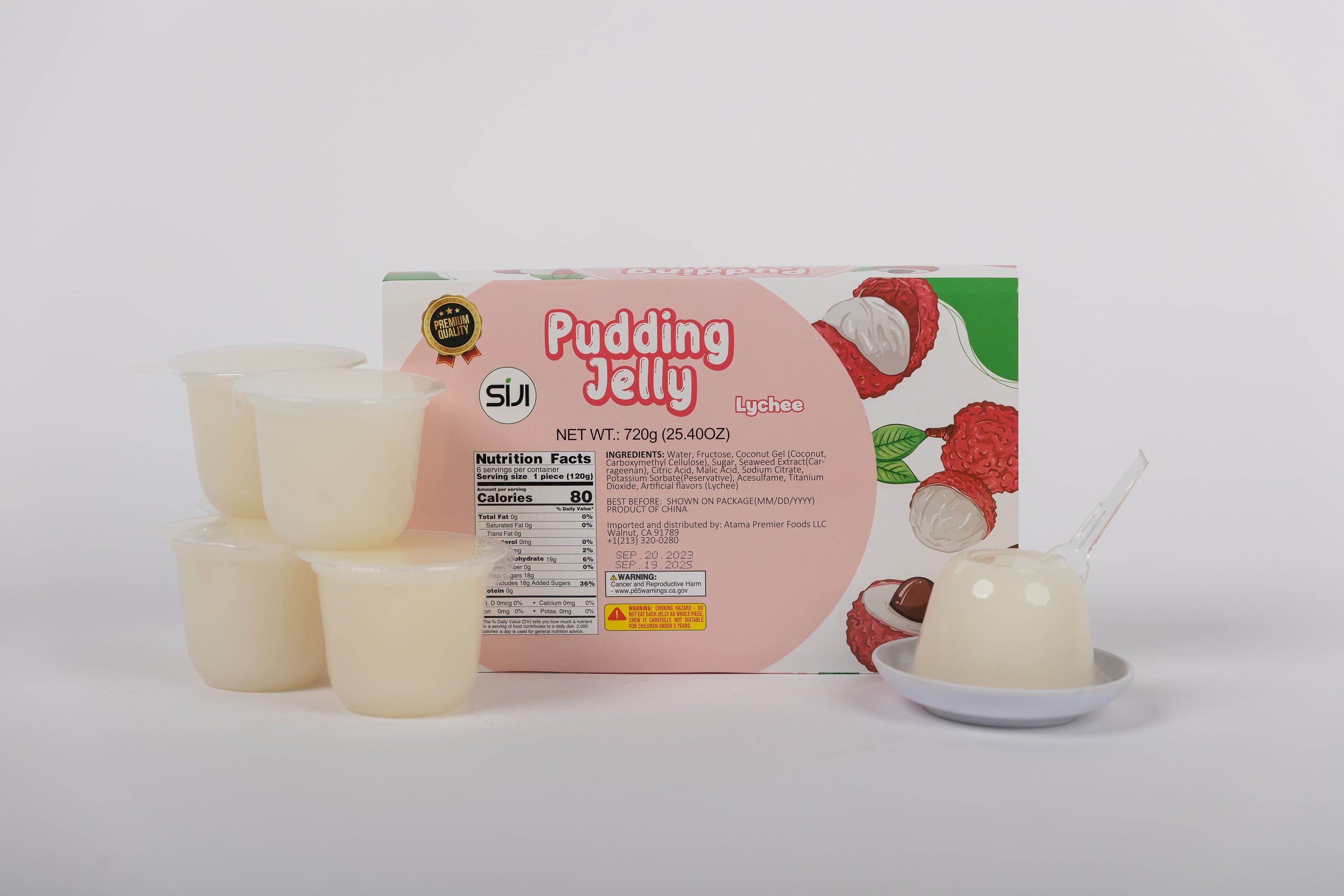 Puding Lychee Jelly 6 Cup x 3.5oz Siji Delight Snack - Walmart.com