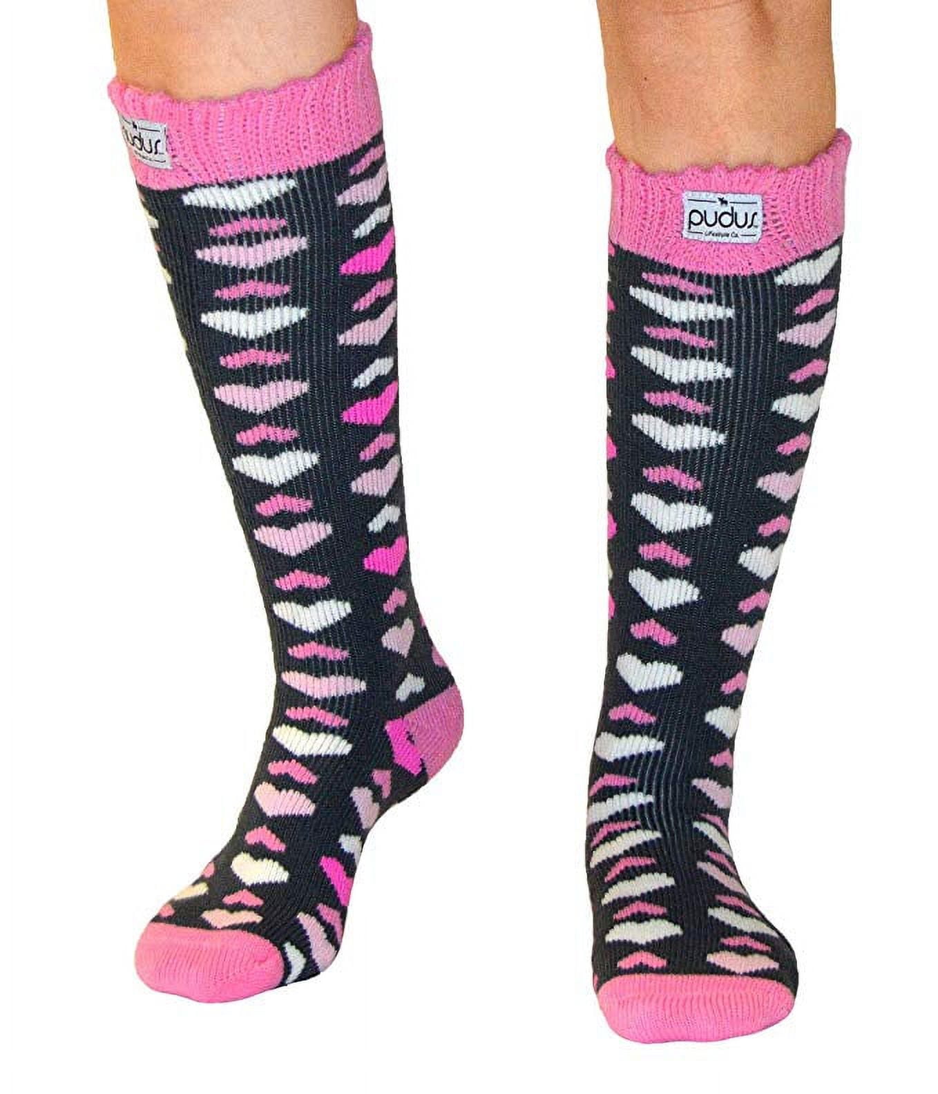 Pudus Heart Pink Adult Tall Cozy Winter Boot Socks - Walmart.com