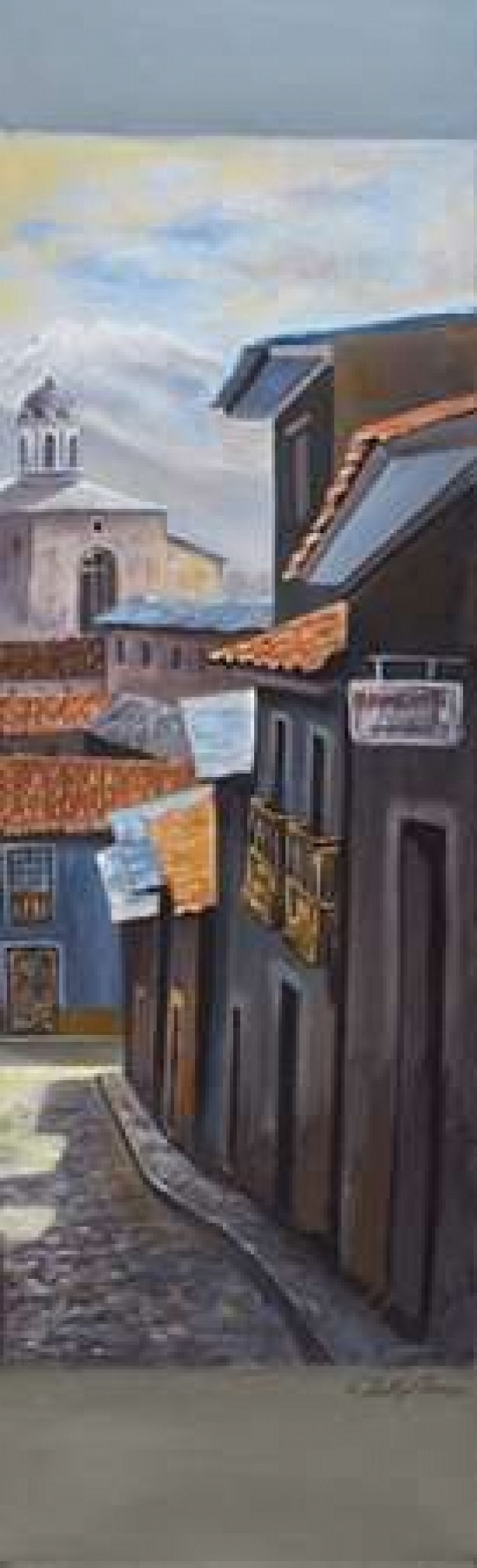 Pueblito II Canvas Art - Nelly Arenas (12 x 36)